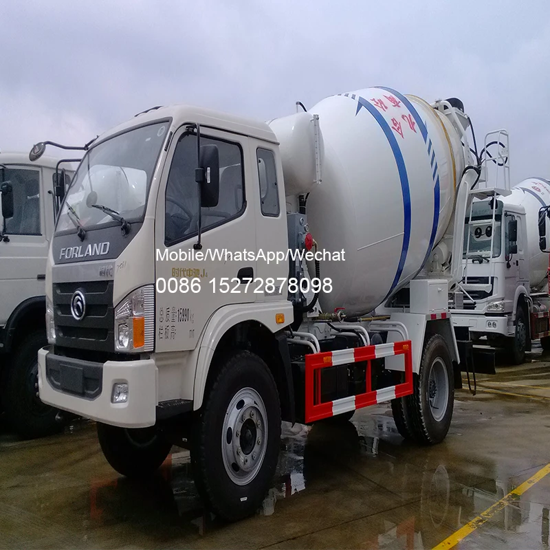 FOTON FORLAND 4x2 4x4 RHD 5m3 Concrete Agitator Cement Mixer Truck Concrete Mixer Truck For Sale