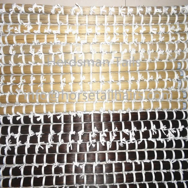 NATURAL TAPERED END HORSE TAIL HAIRS AND HORSE MANE HAIRS IN 4-40 INCHES BUNDLES