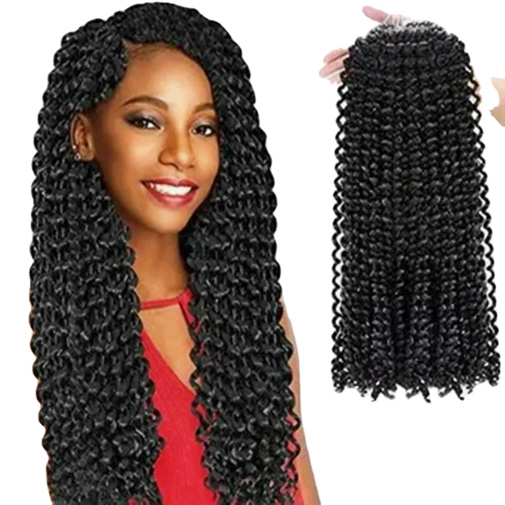 Free Shipping Bohemian Spring Wicks Pour Water Wave Tresses Bulk Passion Twist Loc Synthetic Crochet Braiding Hair Extensions