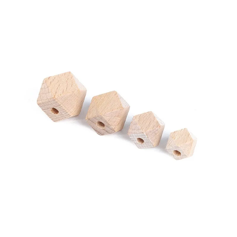 Wholesale Cheap Price Wooden angularity Octagon Bead Geometric Wood Beads beech wood octagonal beads
