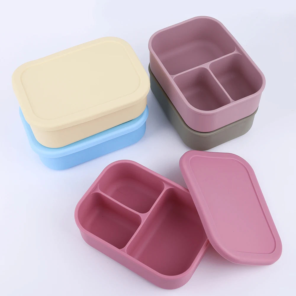 Box Lunch Food Storage Container Leakproof Silicon Lunch Box Set Kids Durable Eco-friendly Silicone Bento Lunch Box For Children