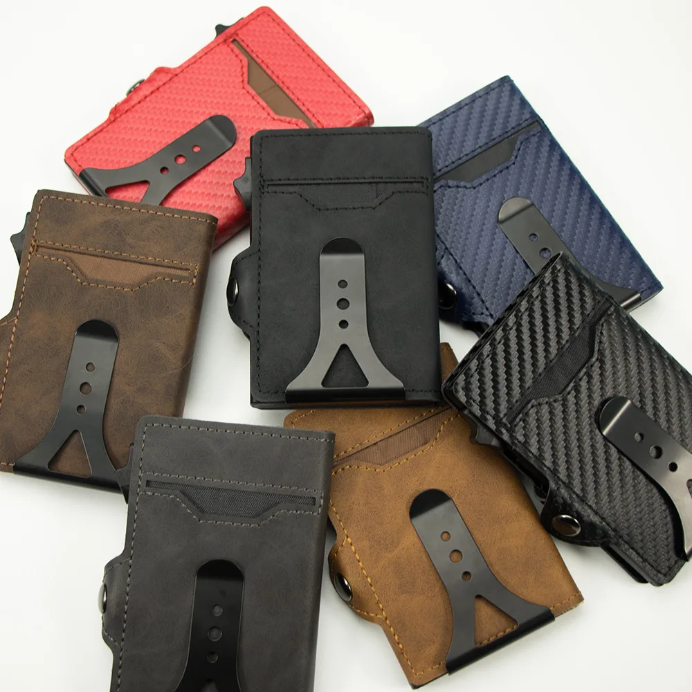 Factory Mini Minimalist Automatic Smart Bank Card Holder Luxury Slim Card Holder Smart Wallet For Men