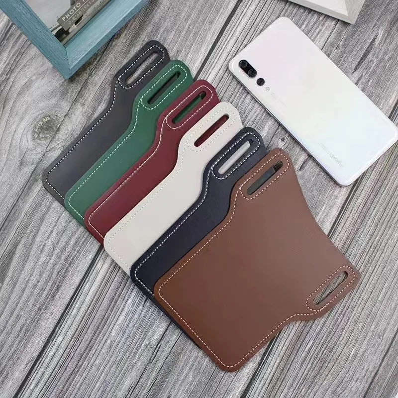 PU Leather Phone Bag Leather Cell Phone Holder For Belt Portable Mobile Phone Storage Case Packaging Bag