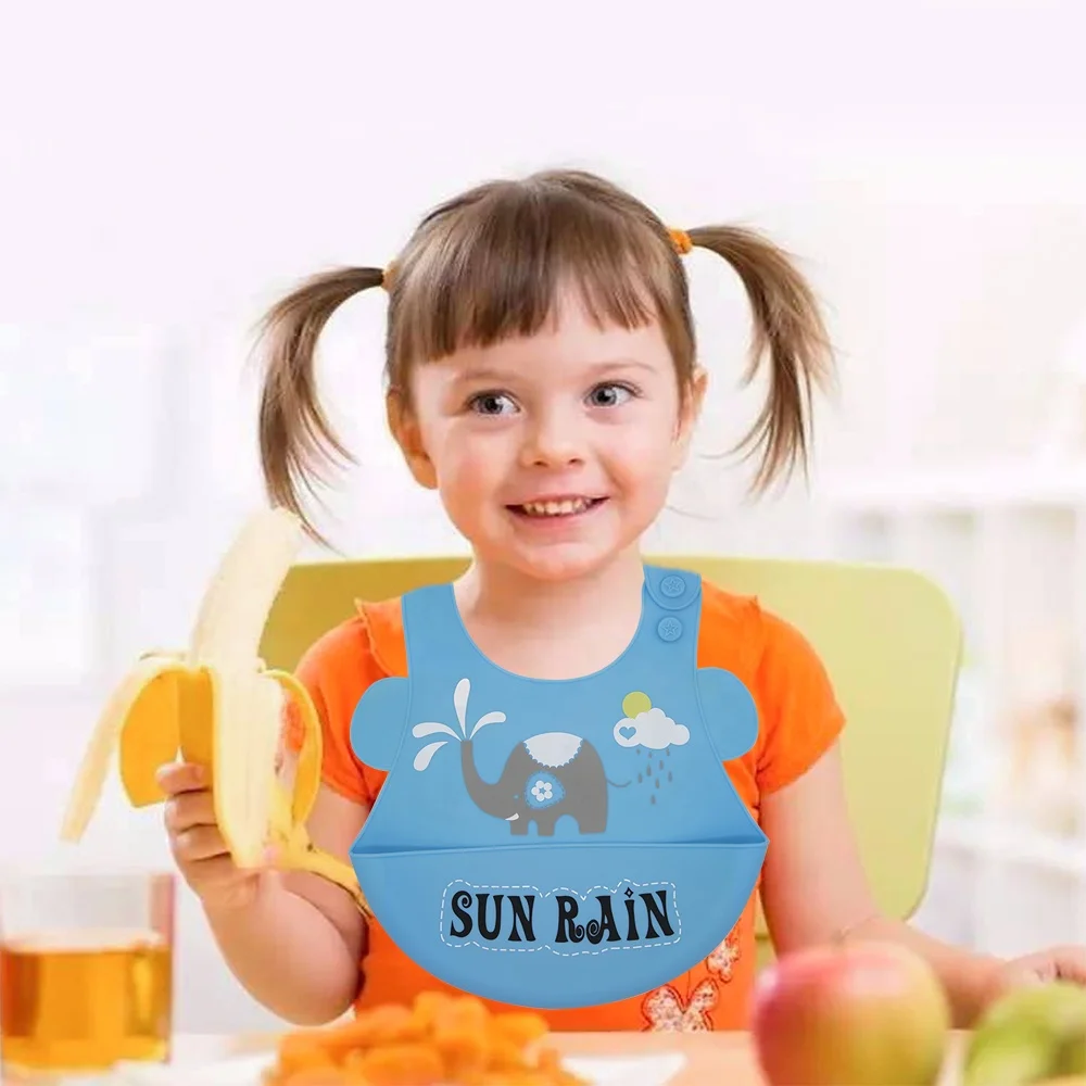 Factory wholesale good quality BPA free silicone baby bibs