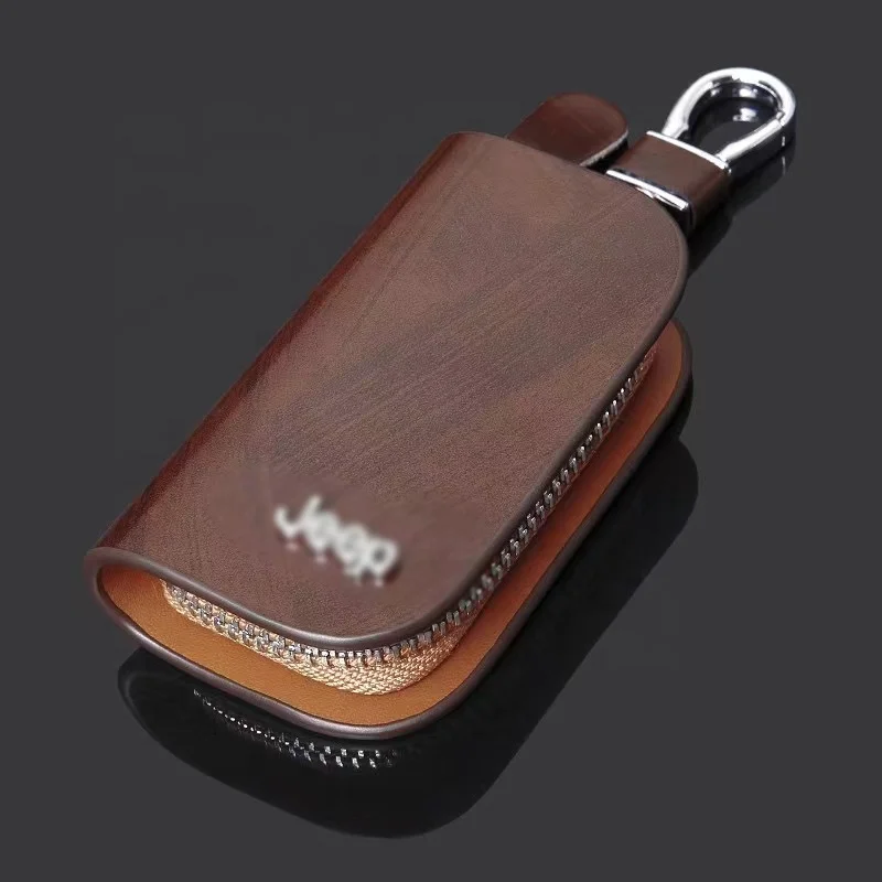 Hot selling luxury leather portable gift brand car holder key bag case Car key case