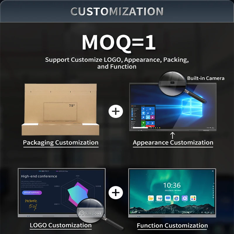 KINGONE 65 75 86 дюймов 4K ЖК-монитор электронная интерактивная доска сенсорный экран цифровой дисплей