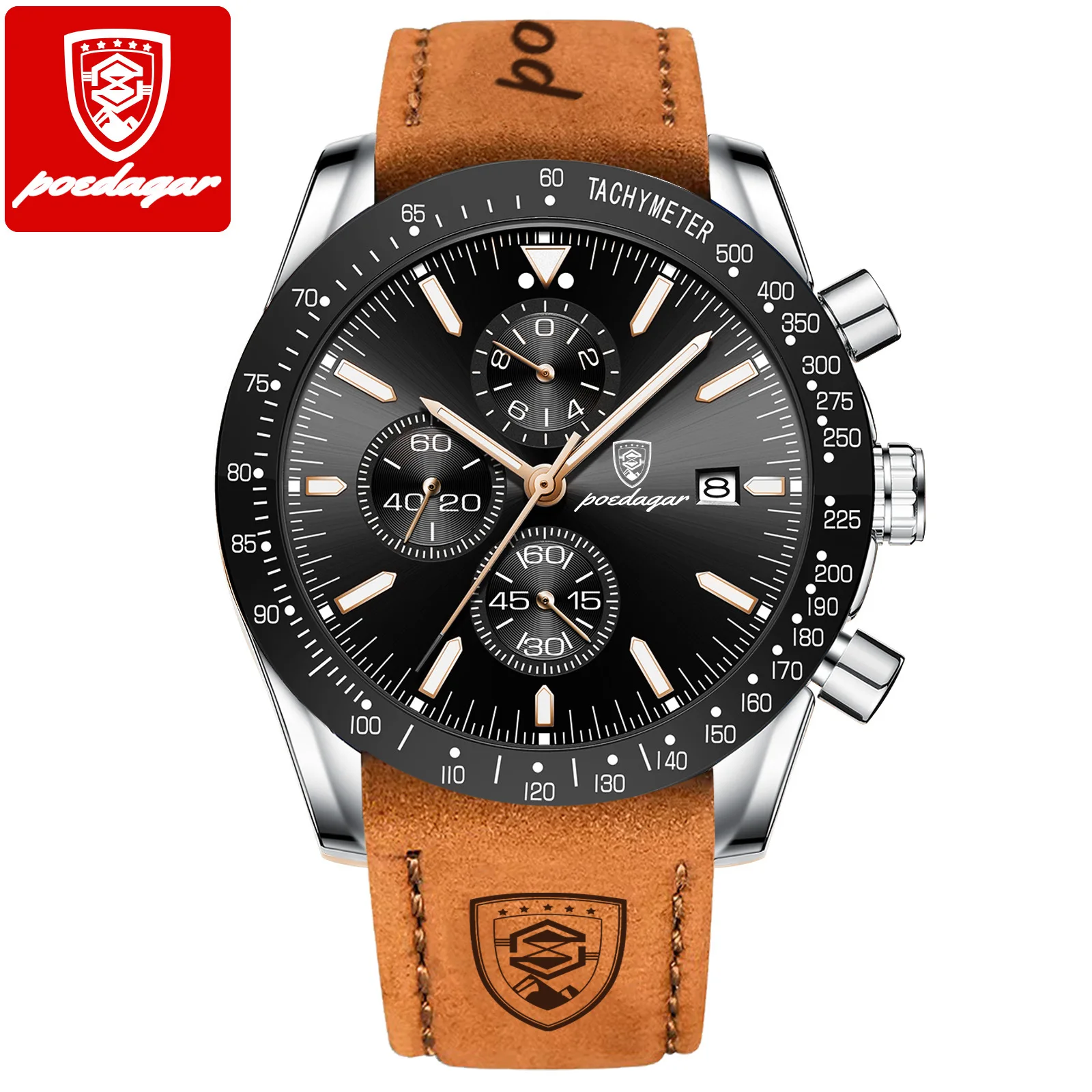POEDAGAR 988 Factory Direct Sale Novelty Top Brand New Arrival Chronograph Low Price Men Quartz Watch with Stainless Steel Band