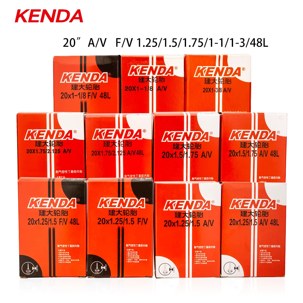 KENDA высококачественные детские велосипедные трубки клапанов 20 24 дюйма 48L 60L 80L клапан из бутилкаучука AV FV внутренняя трубка