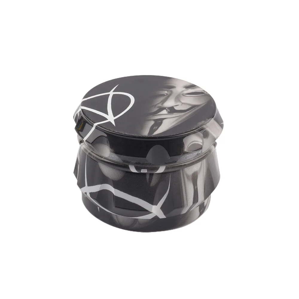 55MM 63MM Full Printing Drum Shape Herb Grinders Herbal Smoking Tobacco Grinder Smoking Accessories