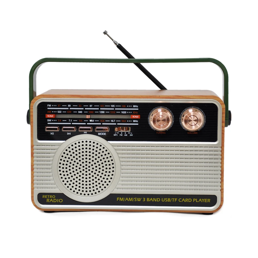Kemai MD506bt Portatiles Portable Retro Vintage Classic Antique Wood Multiband Usb Radio Receiver Set FM AM SW Wooden Home Radio