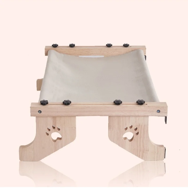 Factory spot wholesale pet indoor hanging cat bed window hammock Cat Window Perch wooden cat bed hammock window