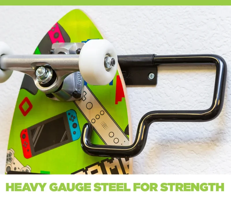 Wall Mounted Retail U-Shape Wall Kids Skateboard Storage Hook, Snowboard Hooks Sports Storage Holder