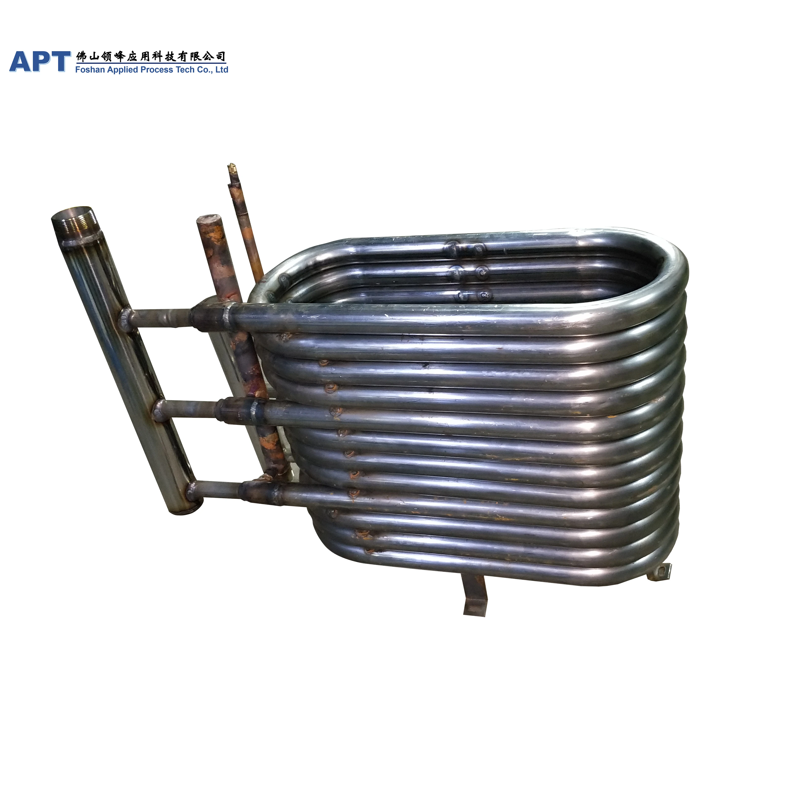 
Double pipe copper Stainless steel Titanium corrugated tube coaxial coil heat exchanger for heat pump heating transfer 