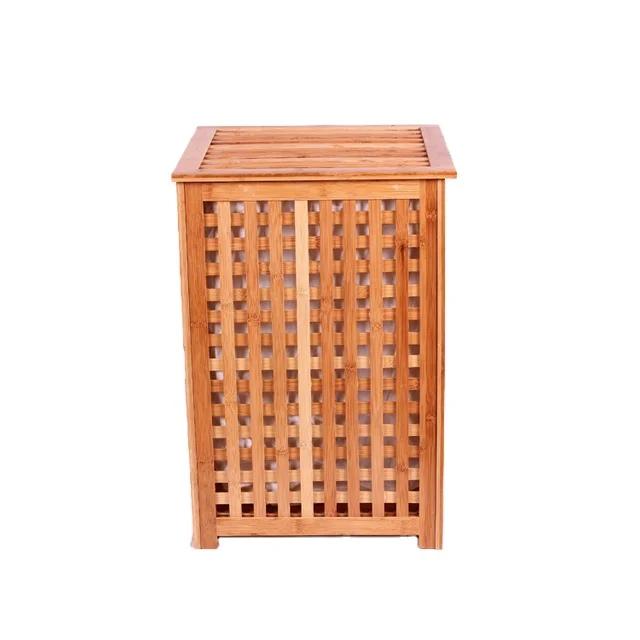 Customized Livingroom Bathroom Bamboo Wooden Dirty Clothes Bamboo Laundry Storage Box/Bin/Basket/Organizer