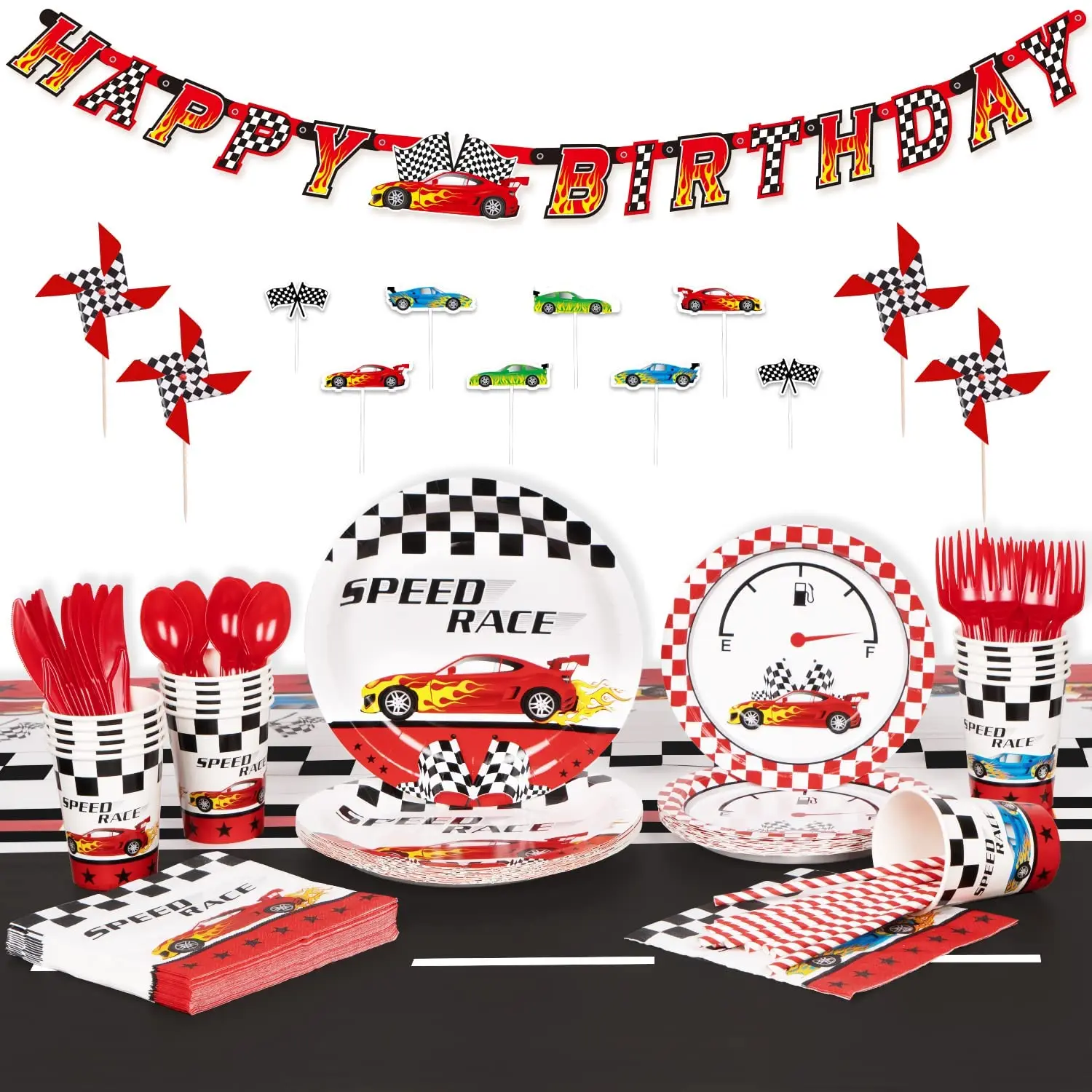 Race Car Theme Birthday Party Decoration Children Favor Party Tableware  For Kids  Birthday Party Supplies