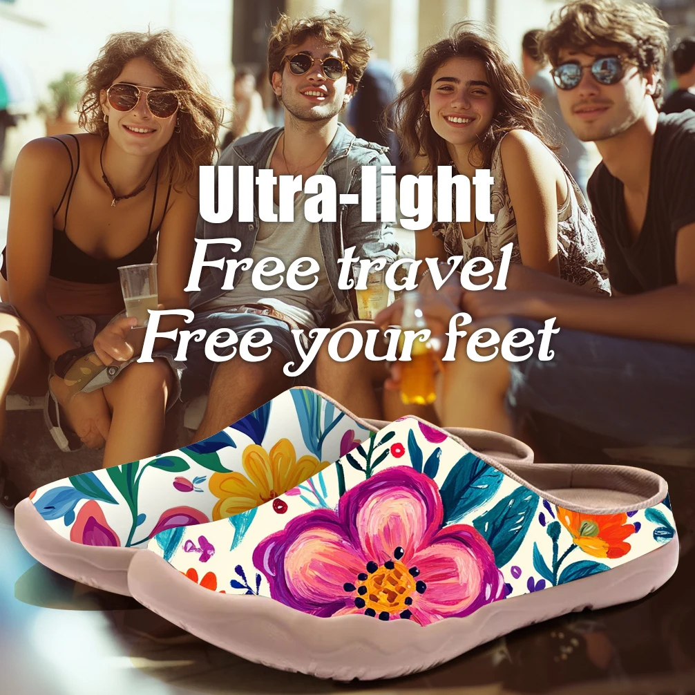 Customize Mules for Women Shoes Slip on Sneakers Flats Lightweight Breathable Walking Shoes Barefoot Wide Toe Box Zero Drop Sole