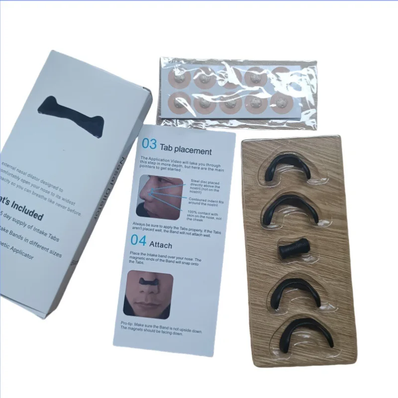 Customized Boxes Anti Snoring Magnetic Nose Tape Breathing Device Nasal Dilators Patch Helping Sport Nasal Strips