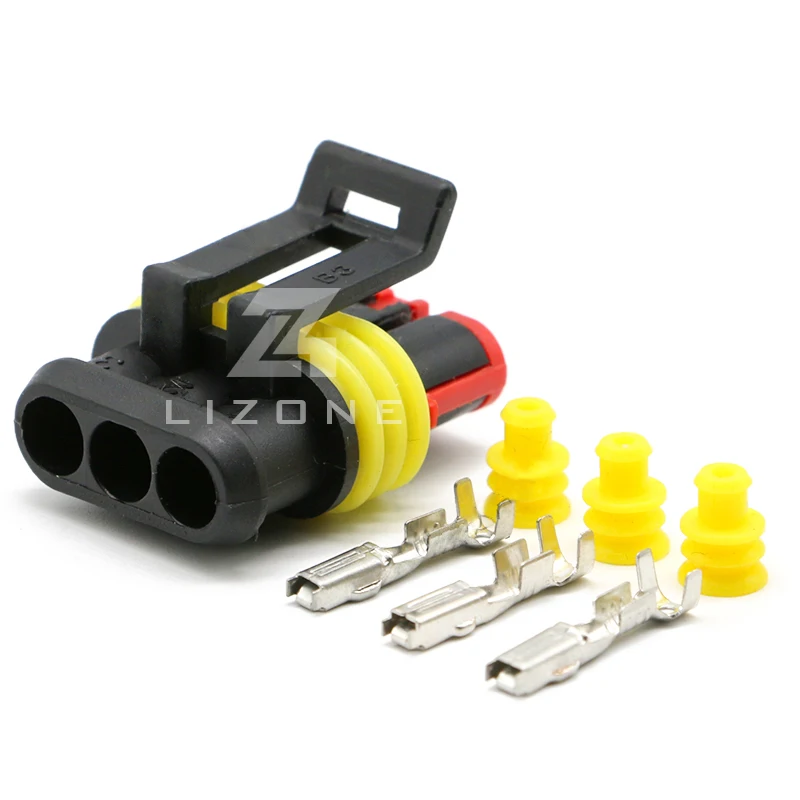 282087-1 with Terminal 3 Way AMP Car Waterproof Electrical Connector Plug Retrofitting wire harness plug 282087-1