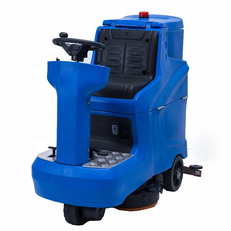 SC1350 new design lower-noise  single brush industry ride on floor scrubber dryer with battery