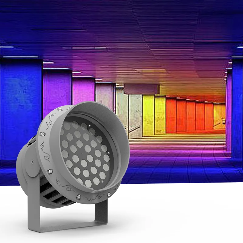 Высокое качество RGB DMX512 IP66 наружный светодиодный прожектор и для гостиничного ландшафтного освещения AC85-265V светодиодного высокой мощности