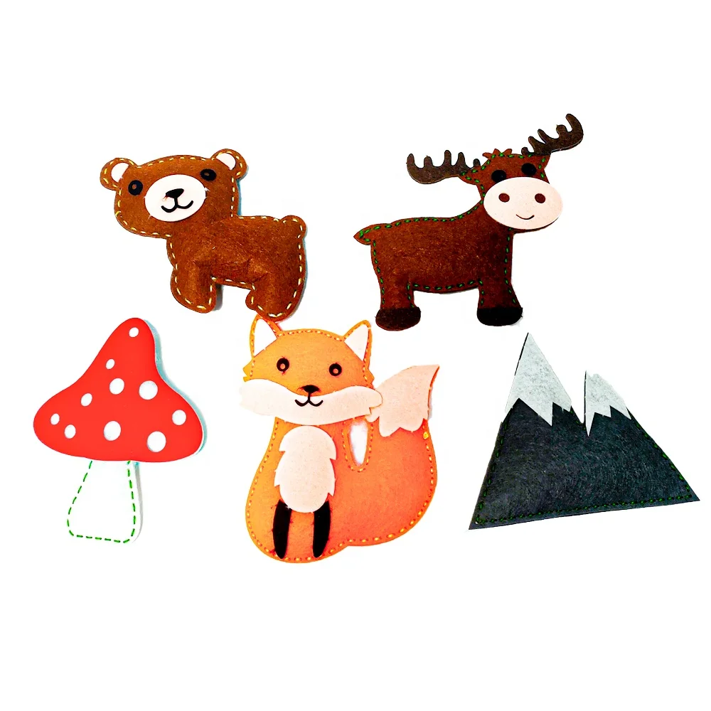 DIY Crafts Felt Animal for Girls and Boys Handmade Felt Craft Jungle Animal Dinosaur Theme Sea Life Three Style Options