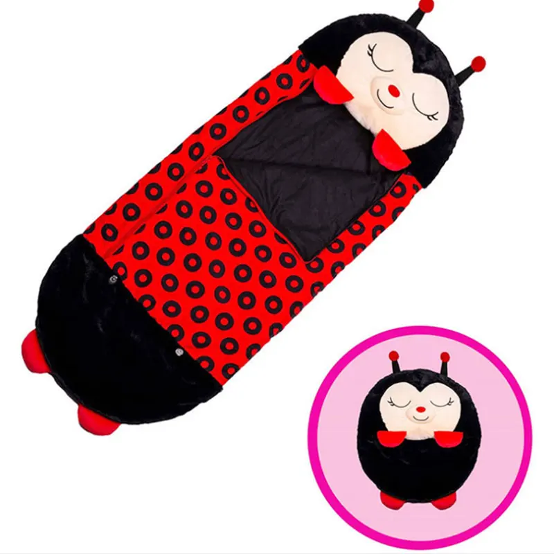 
Children Cartoon Camping Throw Pillows Boy Girl Sleeping Bag Happy Nappers 