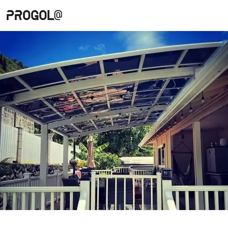 Progola Modern Outdoor Strong Aluminum Structure Carport Shed Free Standing Polycarbonate Roof Carports For Car Parking