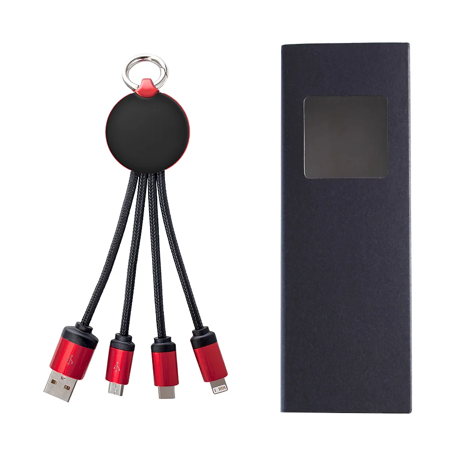 
3in1 fast charging cable customized logo light up cable for Mobile Phone Multi-function USB charging cable 