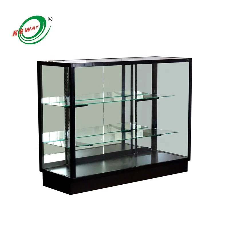 KEWAY Custom Store 70 Inch Full Vision Glass Display Cabinet showcase