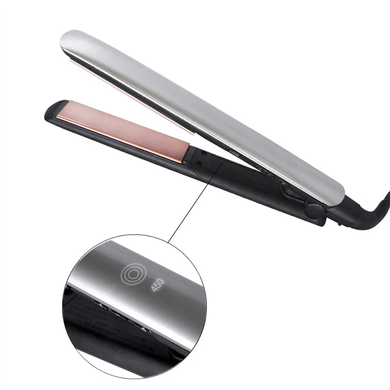 S8590 LED flat iron 450 Fahrenheit Titanium Plates Digital Straightening 2 in 1 Hair Straightener Hair Curler