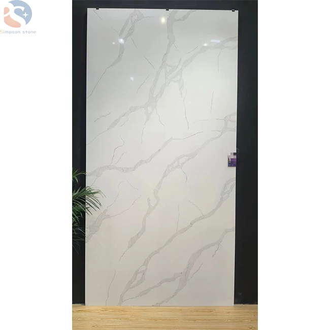 Best Quality Calacatta White Quartz Stone Slab Artificial Stone for Kitchen countertop