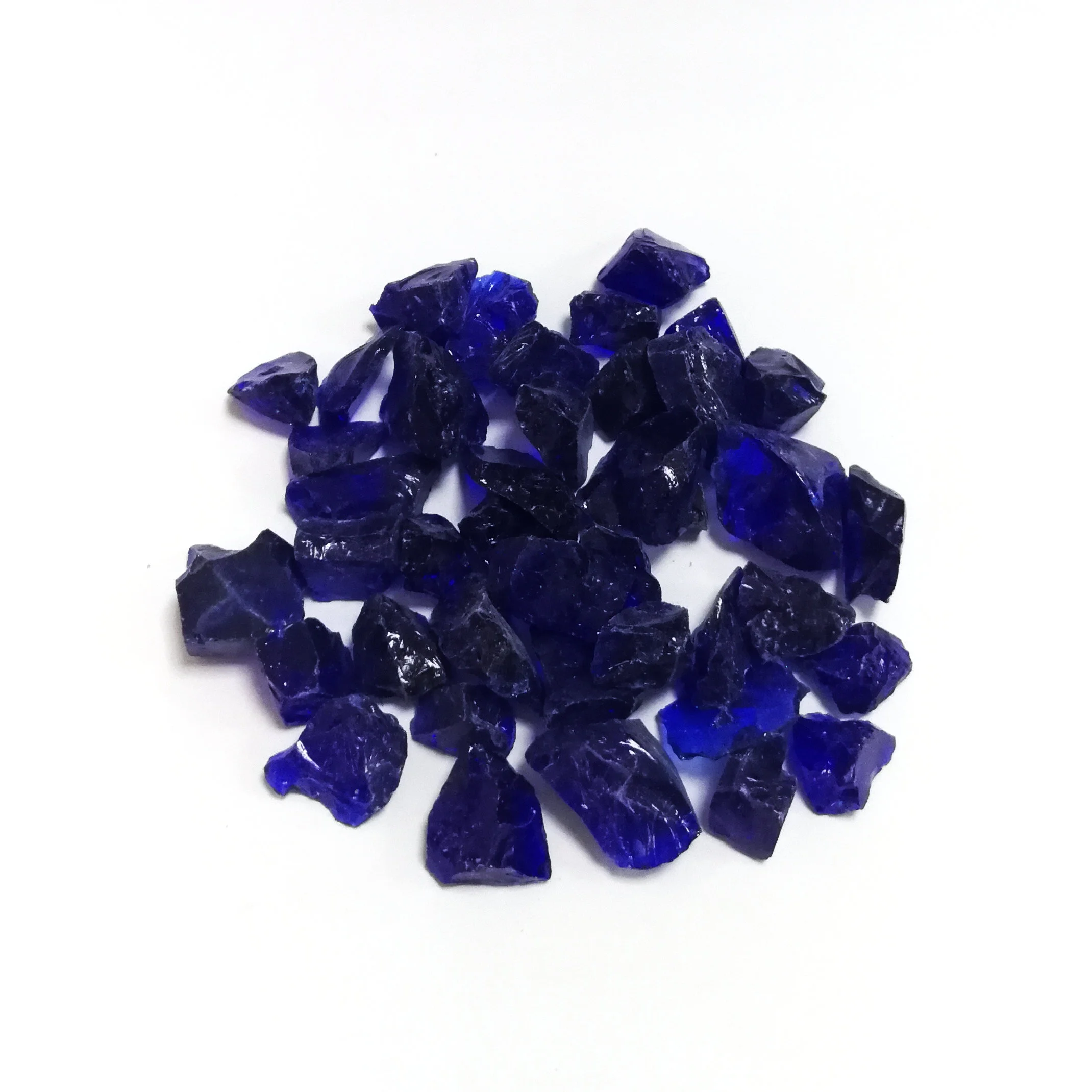 9-12 cobalt blue glass rock for firepit terrazzo factory direct supply crushed glass for playground decoration