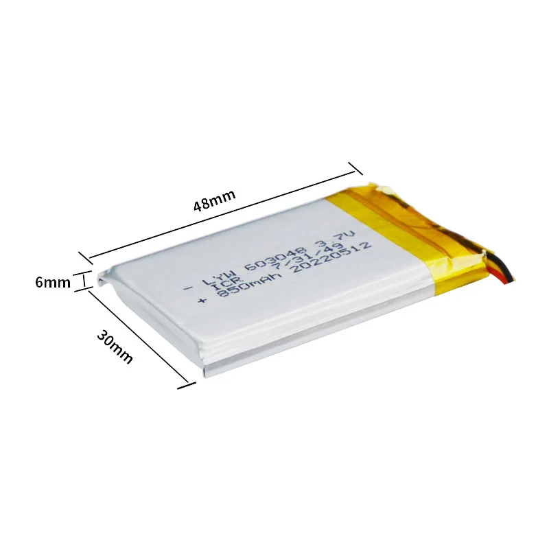LYW High Performance lipo battery 3.7v 850mah lipo battery 603048