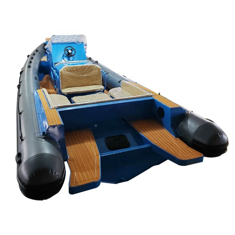 New fashion Factory RIB860 Heavy Duty 12 people Aluminum Hull PVC/Hypalon RIB Boat With Sunshade Console and   motor