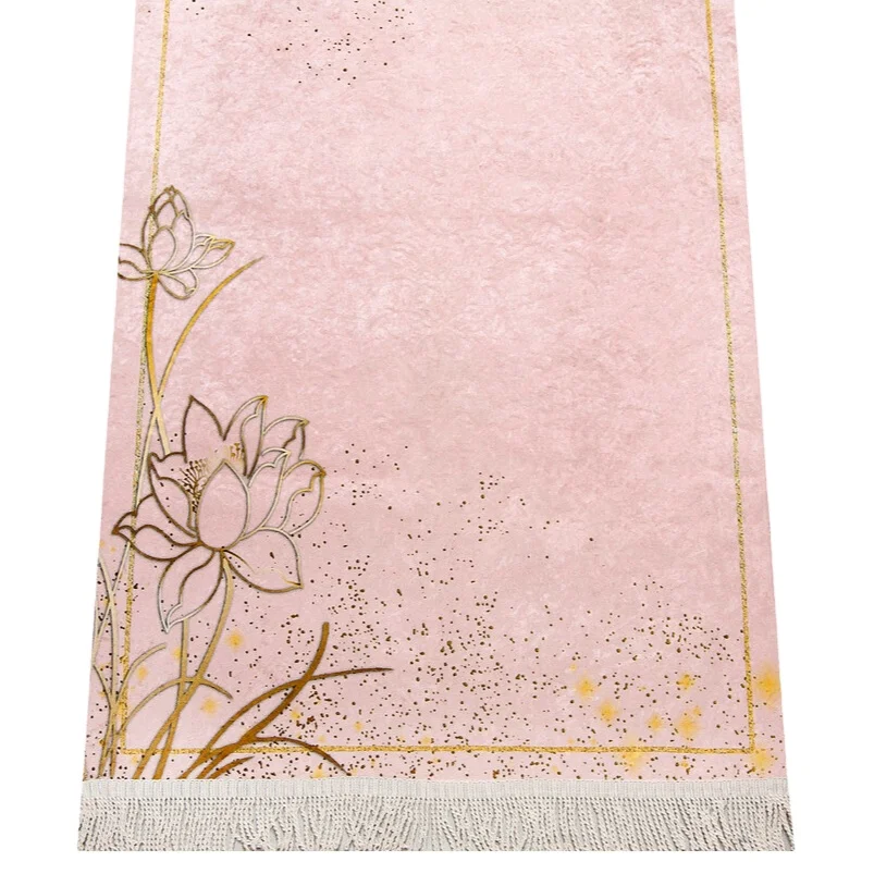 Soft Texture Polyester Prayer Mat Muslim Praying Rug Traditional Islamic Accessories 516 Gram 70 * 118 cm High Quality Sajjadah