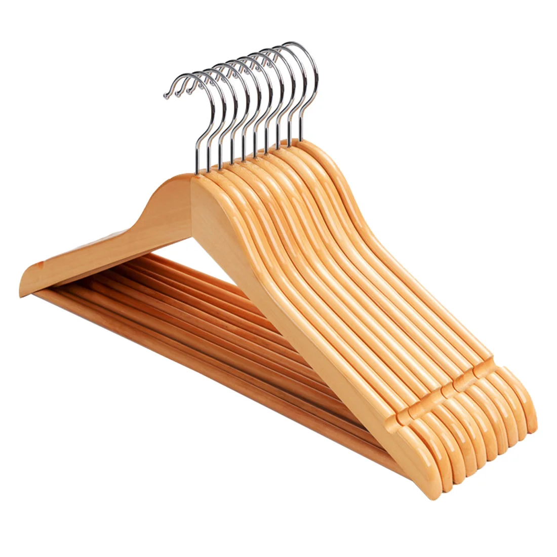 Logo Display Wooden Rack Hangers Wardrobe Travel Clothes Hanger Wooden Suit Coat Hanger