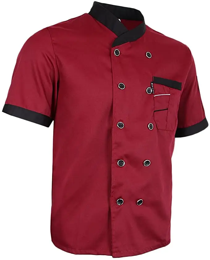 Uniforms de cocinero short customize color man kitchen black men chef coat men uniforms cook chef outfit custom