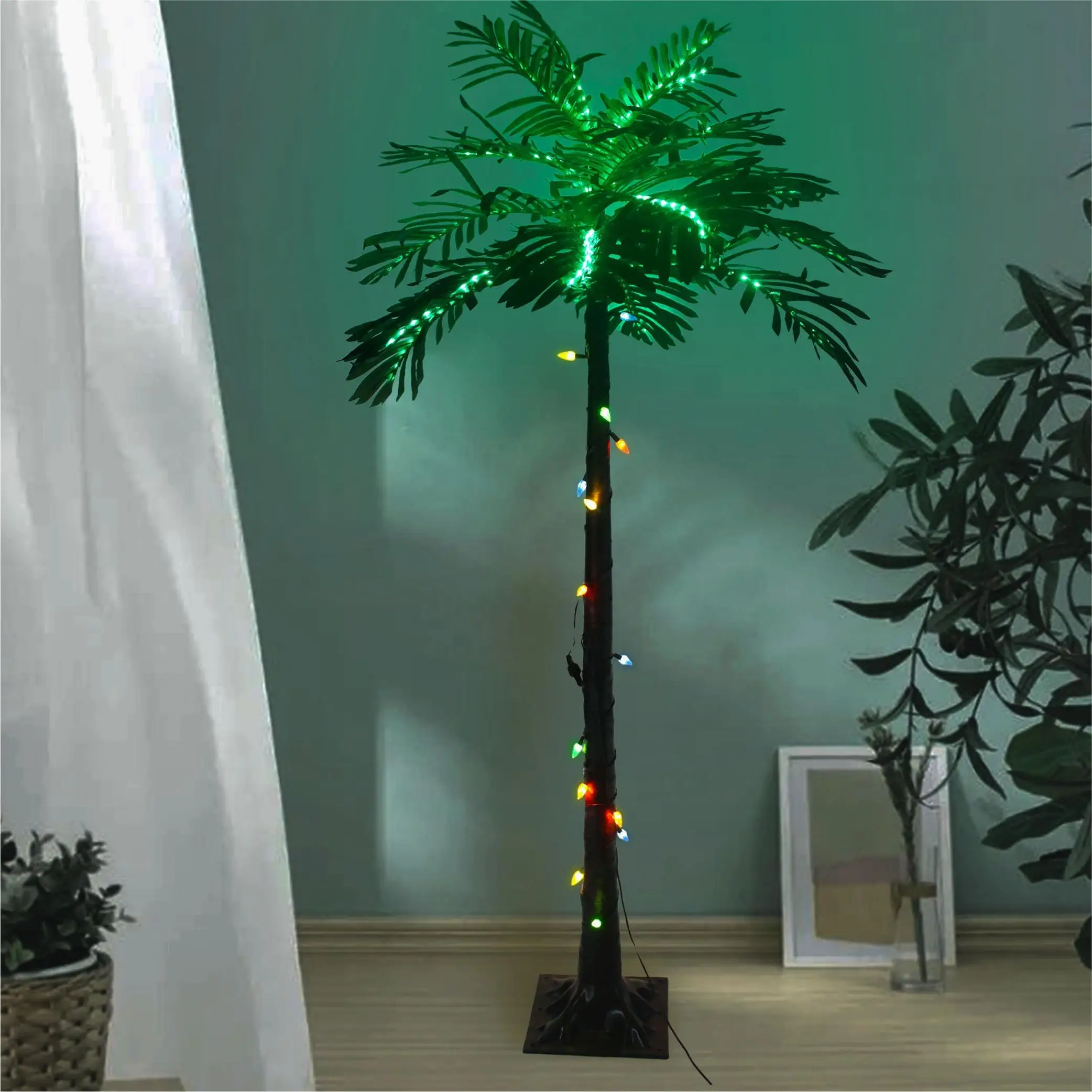 Hot sale 1.5 meter 1.8 meter Realistic Artificial Natural Looking LED Lighted Palm Tree Light