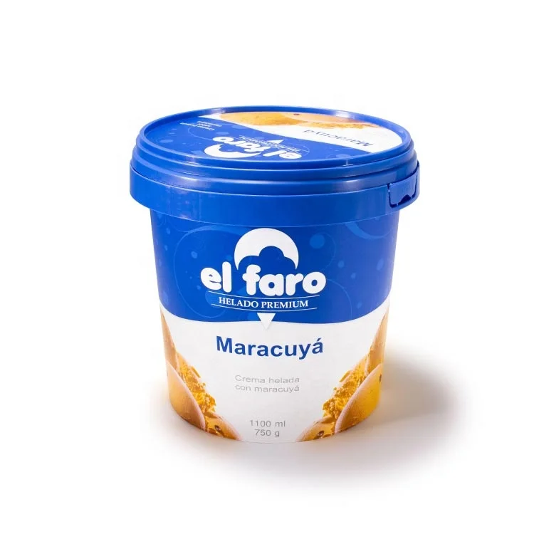 
Manufacturers custom logo 1000ML round iml packaging plastic ice cream containers with handle 