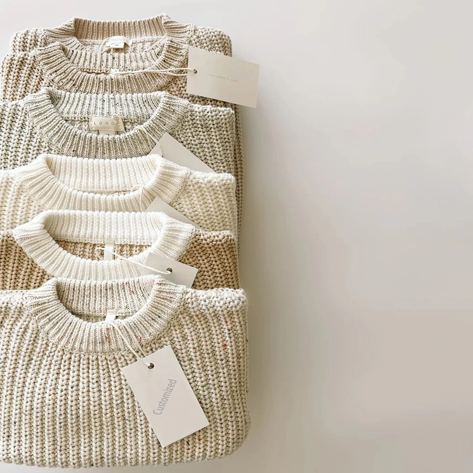 Best Selling Baby Knitted Sweater Children Boys Girls Overalls Ribbed Cotton Toddler Baby Sweater Set