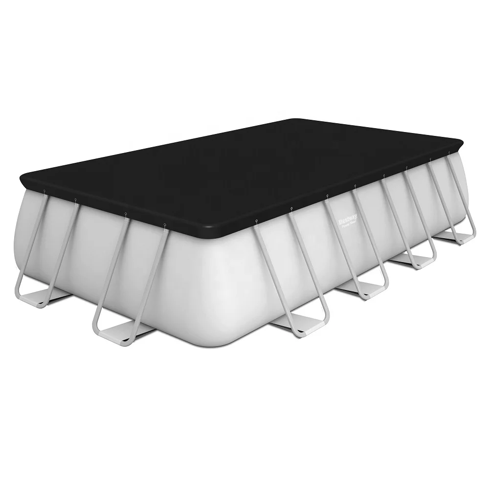 Bestway 56670 Outdoor Family Pool Large Rectangular Steel Frame Pool Size16ft Above Ground Swimming Pool Set