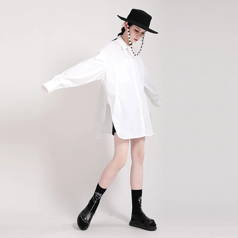 White T Shirts Low MOQ Hot Sale New Short Sleeve Design Products Summer Causal Women Shirt / Blouse Fashion Office Shirt Long