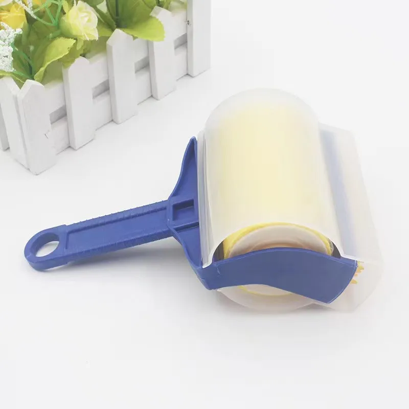 Yellow Silicone 2 Pack Washable Reusable Sticky Lint Roller Fur Pet Hair Remover Sticker Brush Removal For Soft Clothes
