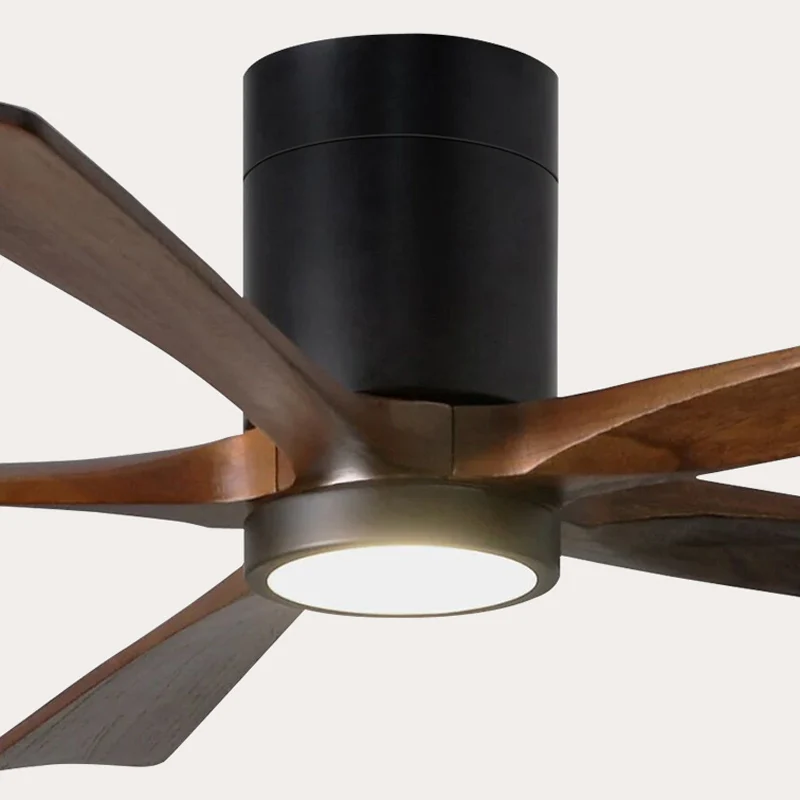 5 wood Level Wind Speeds 52 Inch 5 Blades DC Motor Ceiling Fan Remote Control Led Ceiling Fan With Light