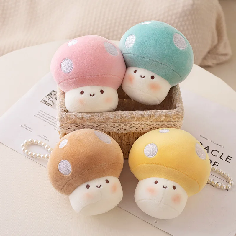Cartoon Mushroom Doll Plush Toy Keychain Stuffed Animals Pillow Cushions Kawaii Mushroom Plush