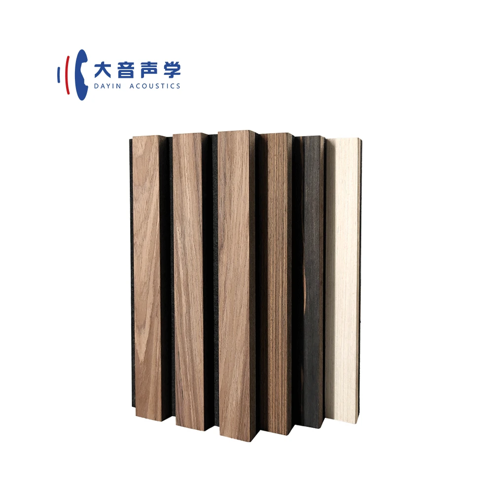 Dayin factory wall decoration slat wood sound absorbing board on wall or ceiling for hotel hall guest room bedroom indoor 