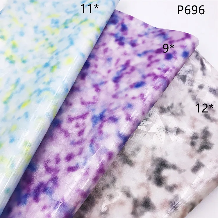 P696 Foggy Colors Diamond Film PU Synthetic Leather vinyl cuero textiles leather products for Handbag , Shoe , crafts