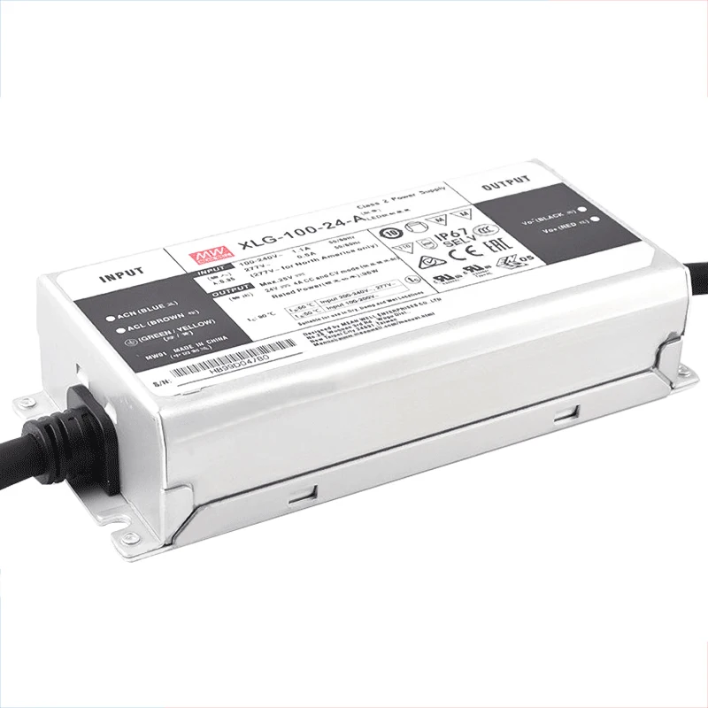 Meanwell brand XLG-100-24-A Single Output 100W Waterproof LED Driver 12V 24V DC Single Output power supply