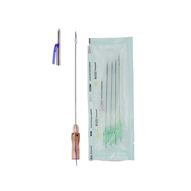 Factory cheapest  PDO PCL sharp needle cog 4D cog thread 23G 100mm face lifting thread
