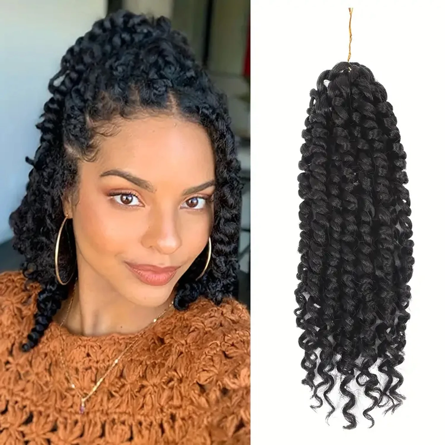 Handmade Crochet Hair Extensions 10 Inch Pre-Twisted Passion Twist Synthetic Fiber Pre-Twisted Passion Twist Crochet Hair
